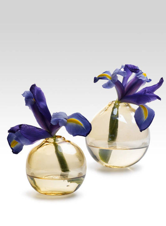 4in Amber Luster Glass Ball Vase